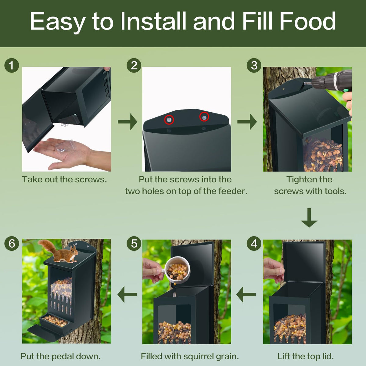 TreeGun easy-installation with included screws for tree or fence.