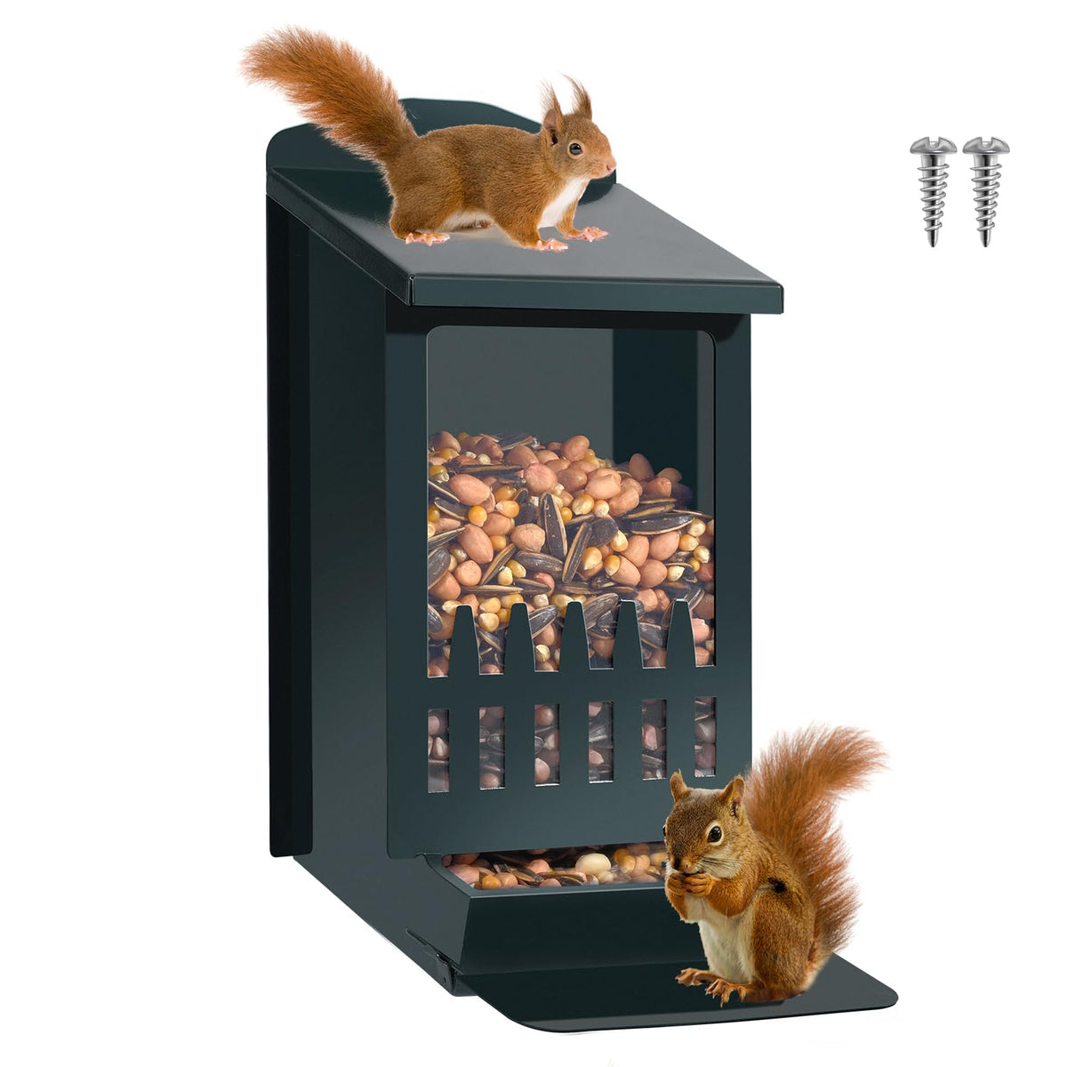 TreeGun squirrel feeder mounted on an outdoor tree, ready to watch wildlife.