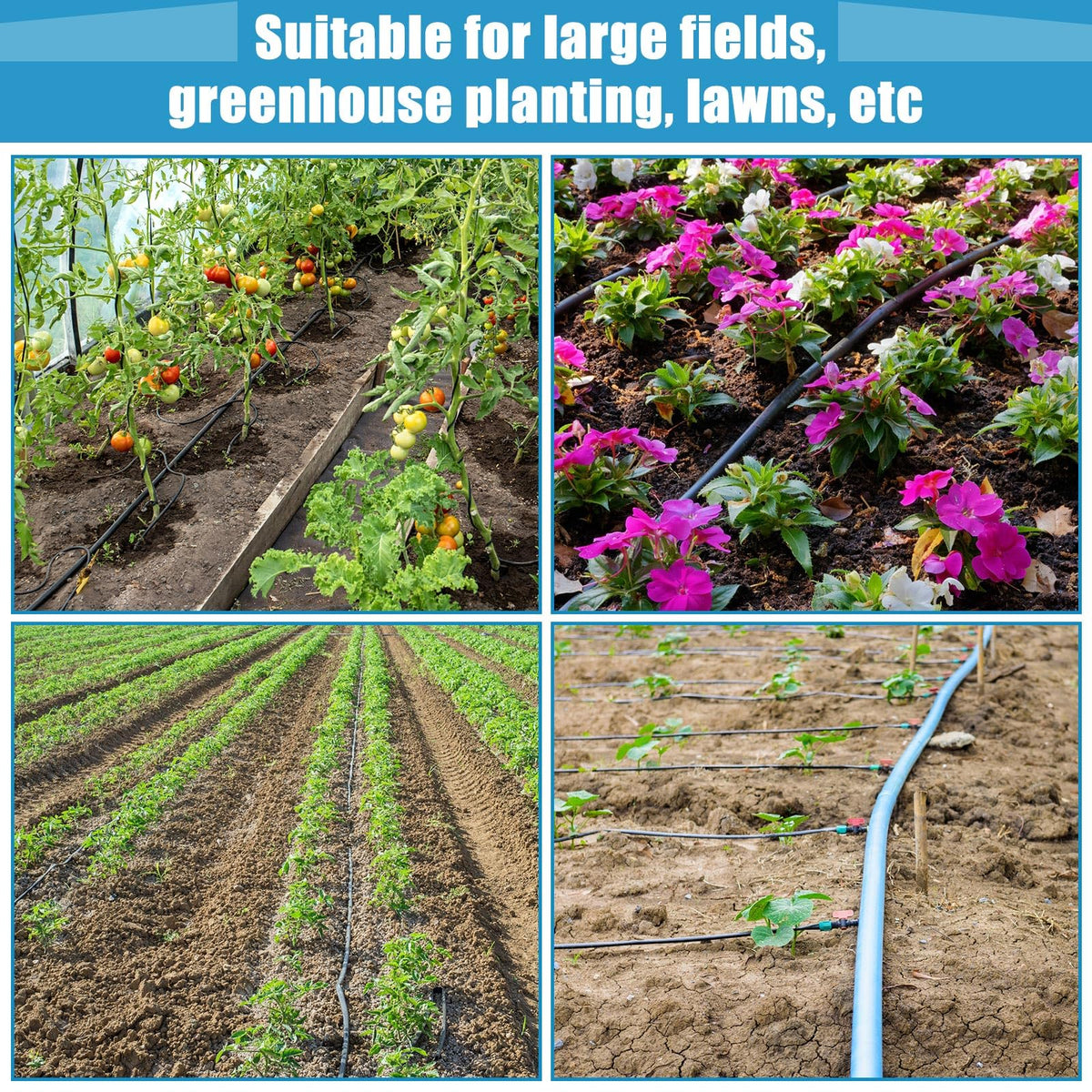 Treela drip irrigation kit for straight line installations in gardens and patios