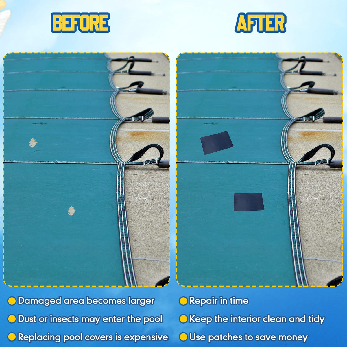 Treela patch application step showing cleaning area before placement