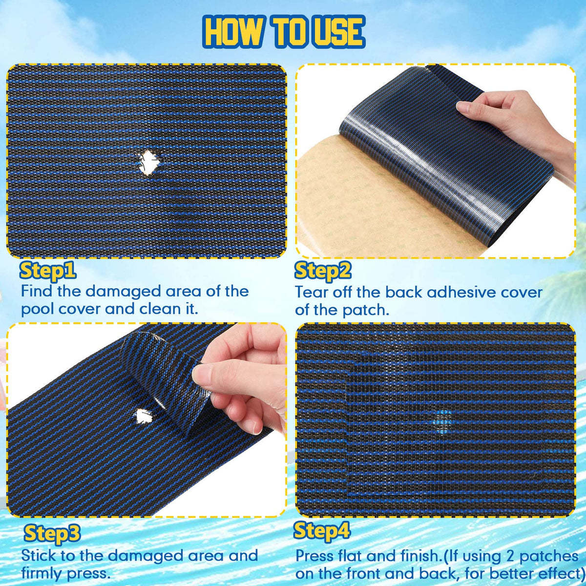 Treela pool safety cover patch made from durable polypropylene material