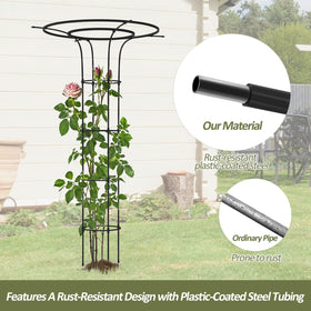 Adjustable height Trellume trellis with four rings for flexible growth