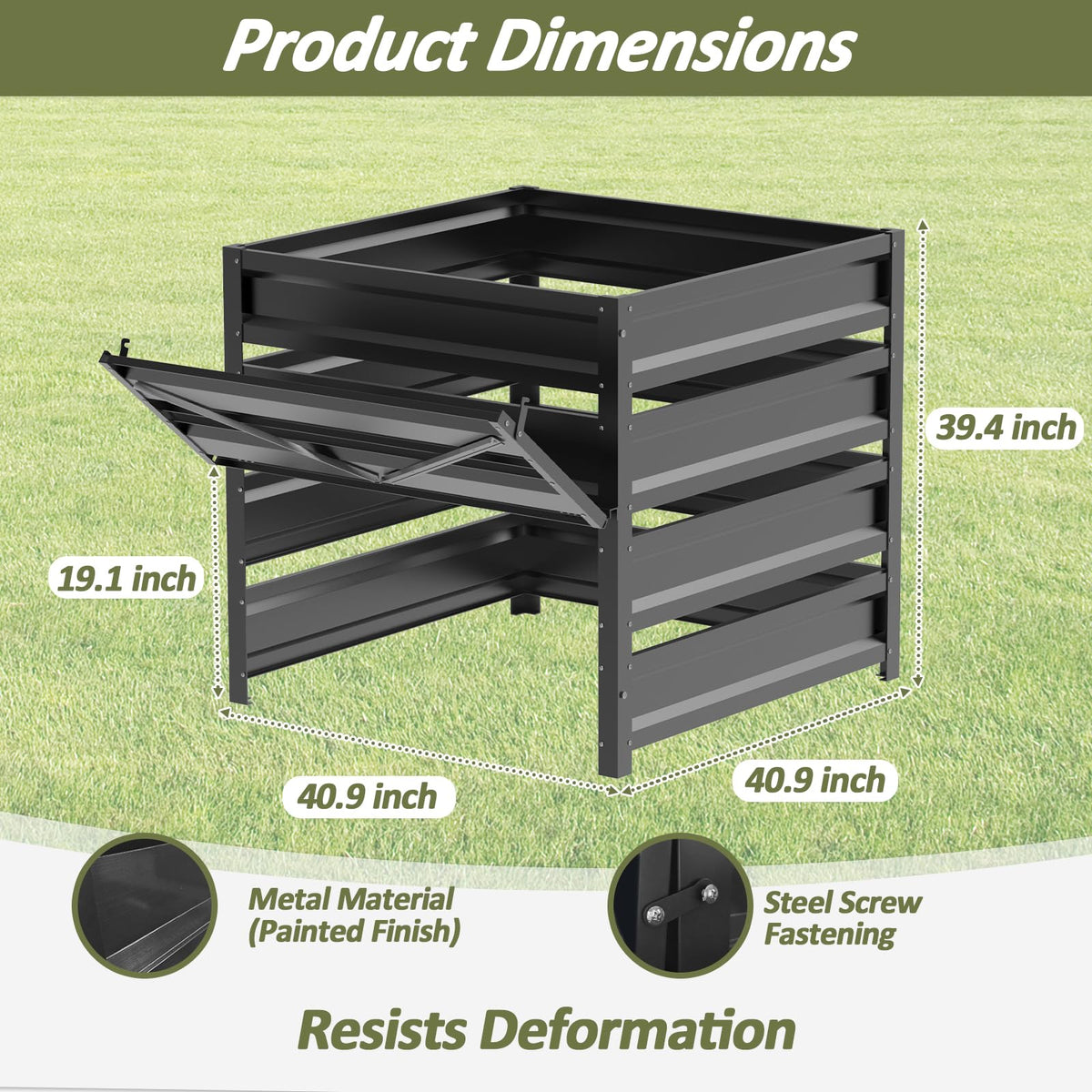 Trellume compost bin four-sided ventilation promoting airflow and faster decomposition