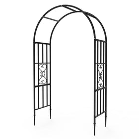 Trellume Garden Arch front view highlighting the 87H x 47L design for outdoor display