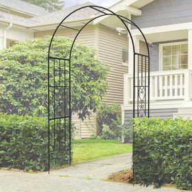 Trellume Garden Arch ground stakes visible for secure outdoor installation