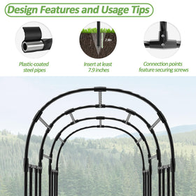 Trellume Garden Arch Trellis supports cucumber vines along the arch