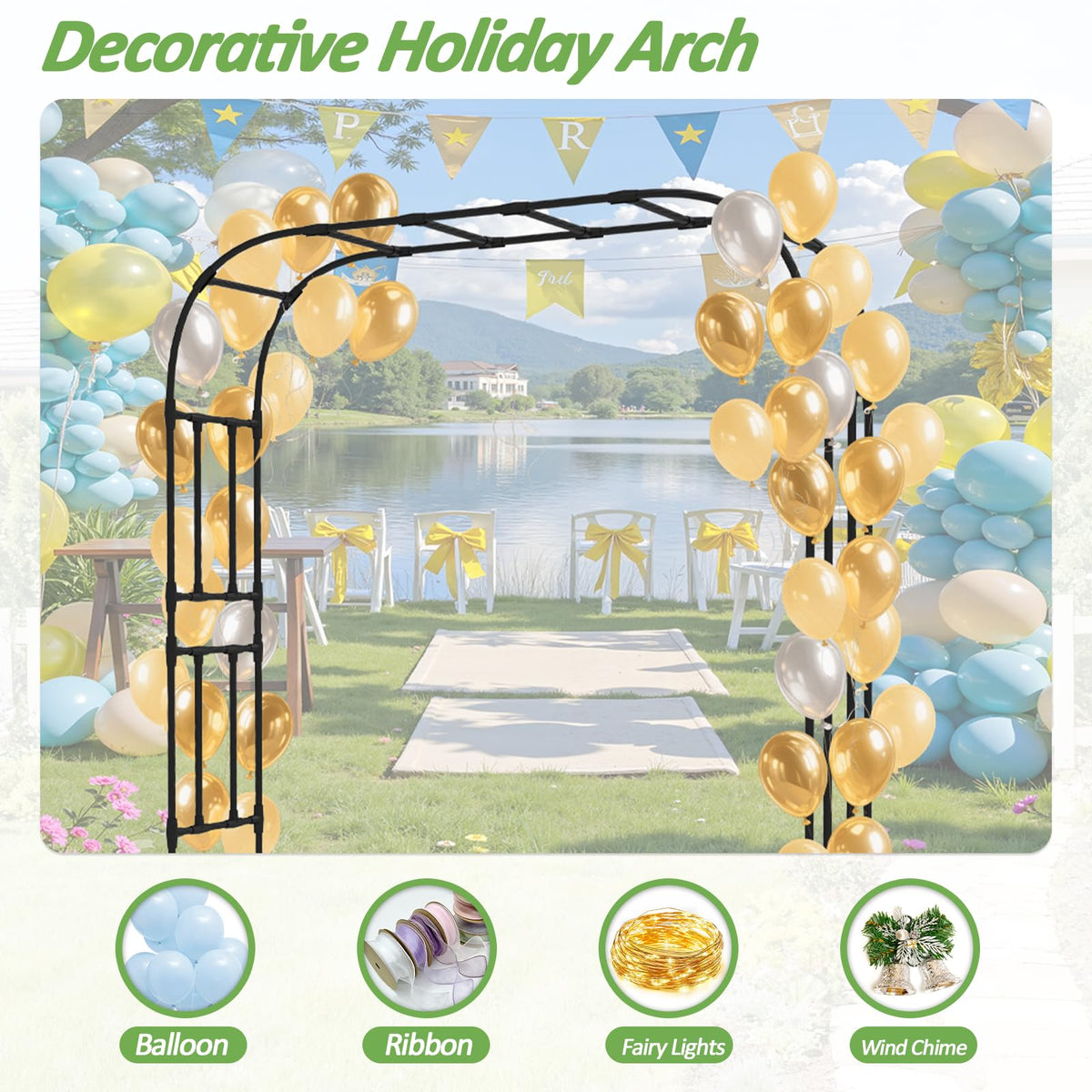 Trellume heavy-duty iron arch outdoors, built for long-lasting durability