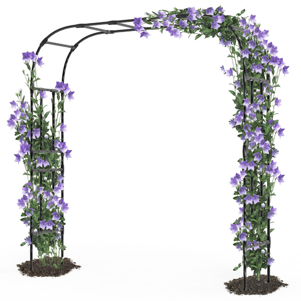 Trellume thickened metal garden arch front view highlighting sturdy rust-resistant frame for climbing vines