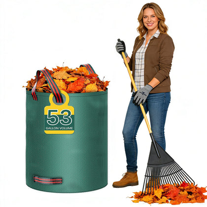 Trendara 53-gallon leaf bag opening aids easy yard cleanup with a wide mouth