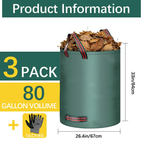 Trendara 3-pack leaf bags demonstrate durable capacity for heavy debris.