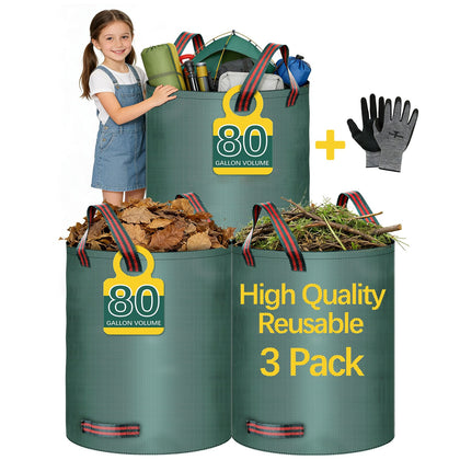 Trendara 80-gallon leaf bag with standing rim for easy yard cleanup.