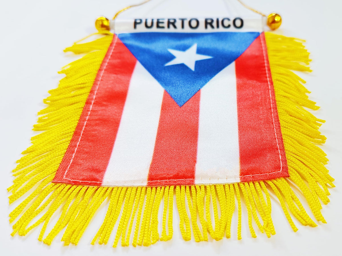 TrendPow Puerto Rico mini flag banner for bookshelf display.