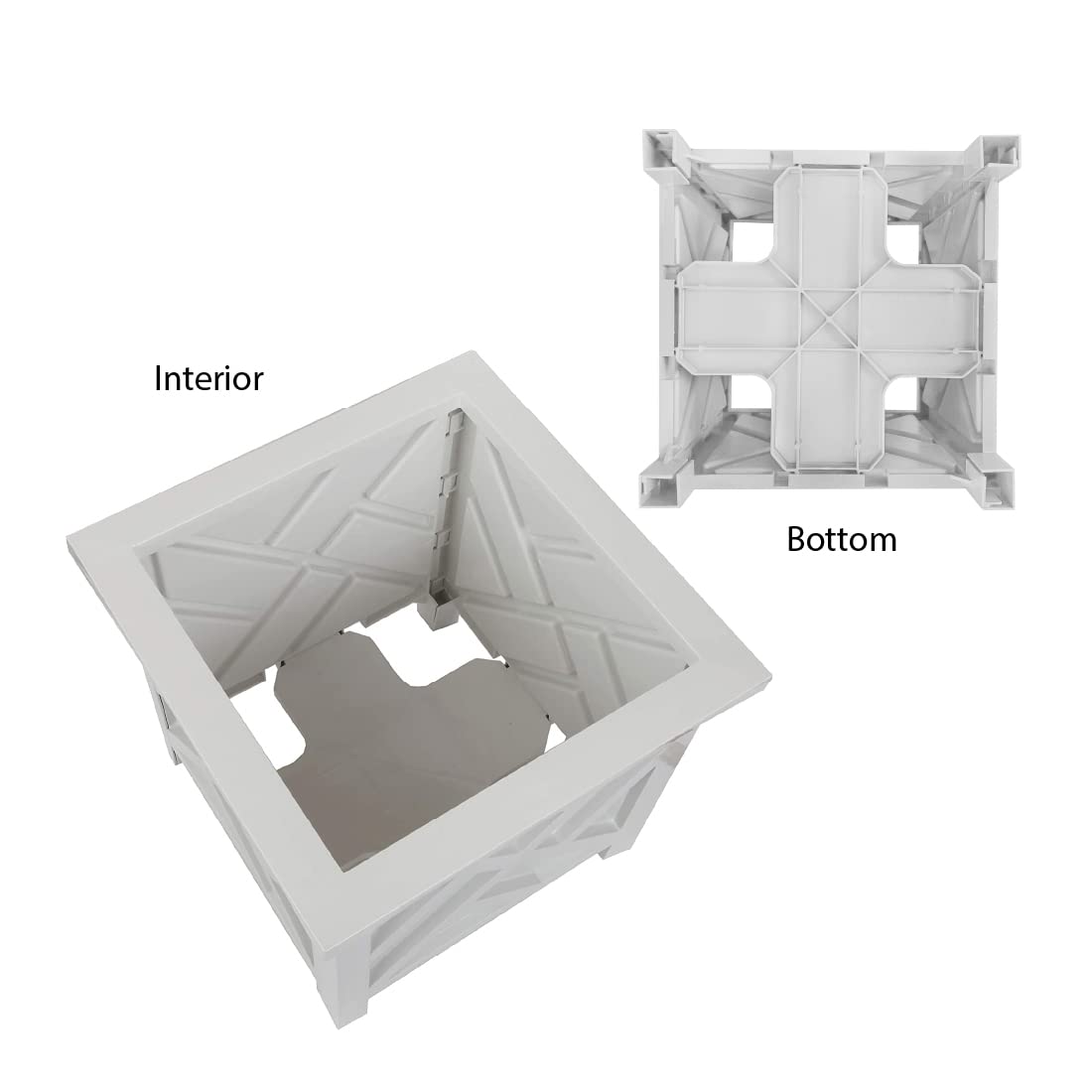 Trenton Gifts Chippendale White Planter Box Set 2 tools-free snap assembly.