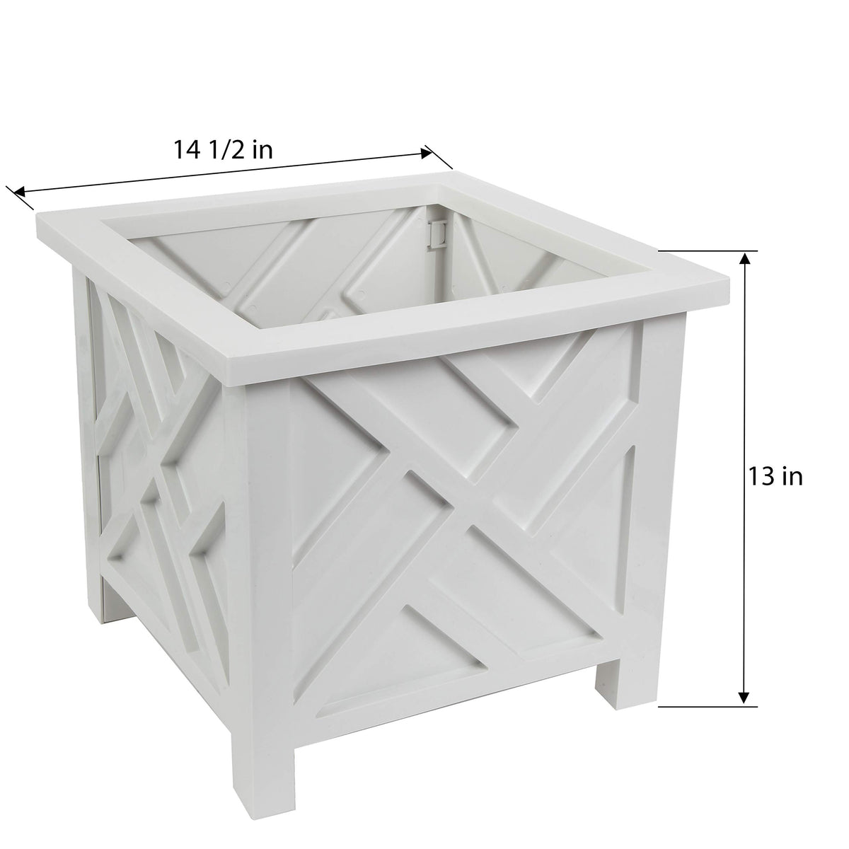 Trenton Gifts Chippendale White Planter Box Set 2 garden-display for seasonal accents.