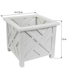 Trenton Gifts Chippendale White Planter Box Set 2 garden-display for seasonal accents.