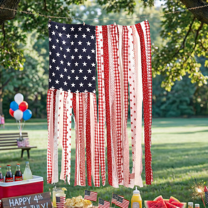 Treory fourth of July banner front view, ideal centerpiece for porch or wall decor.