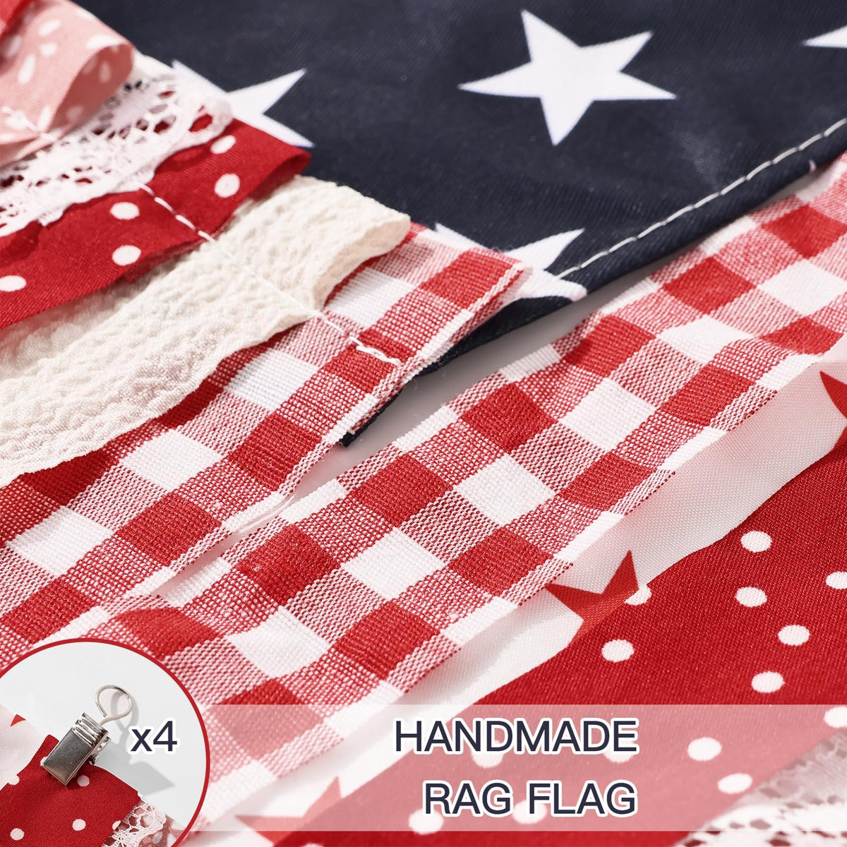 Treory patriotic wall hanger multi-pattern fabrics add chic retro vibe to any room.