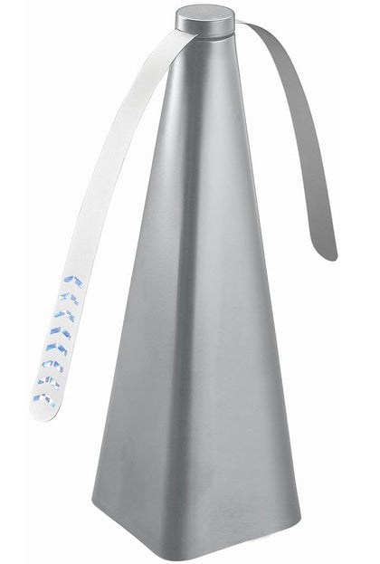Treva Bug Fan with holographic blades deters insects in outdoor spaces.