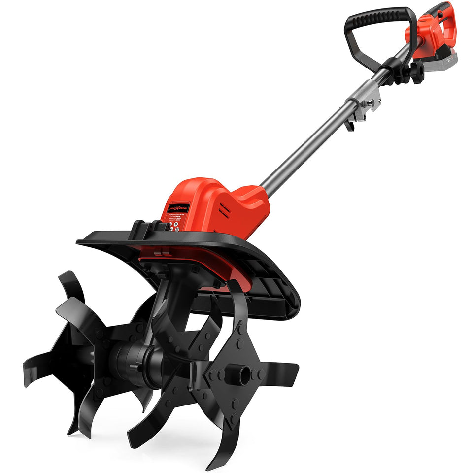 TREXEEN cordless tiller with Milwaukee M18 compatibility for quick soil prep