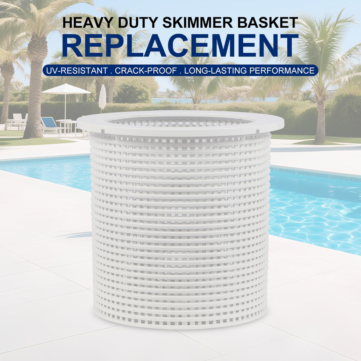 Trhretn R38013A Admiral skimmer basket side fitment demonstrates secure, easy installation.