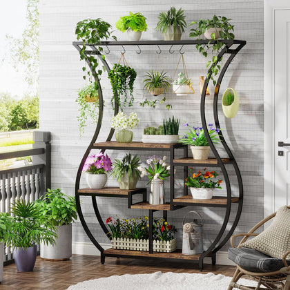 Tribesigns 6-tier plant stand assembly for stable indoor display.
