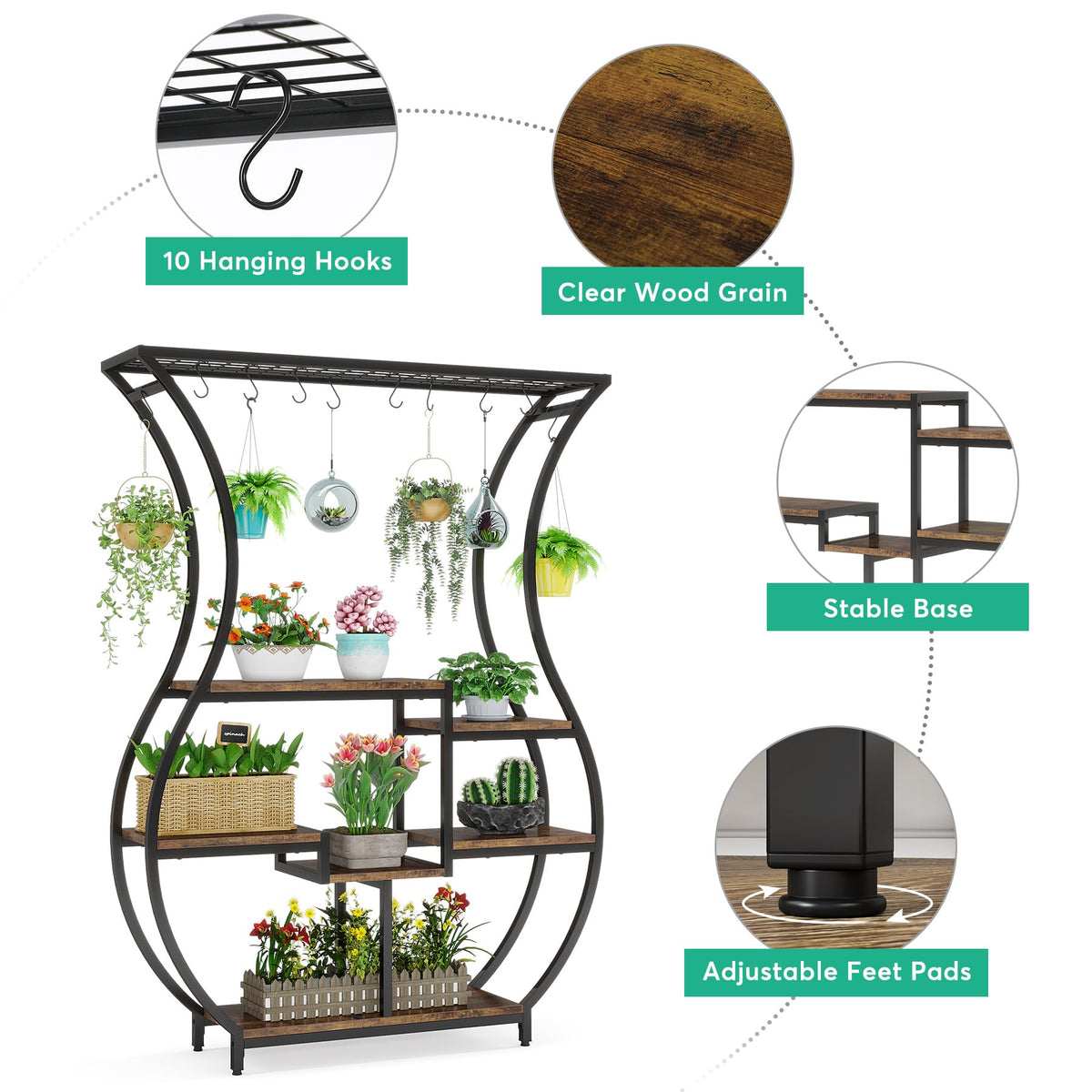 Tribesigns compact footprint enables vertical plant storage.