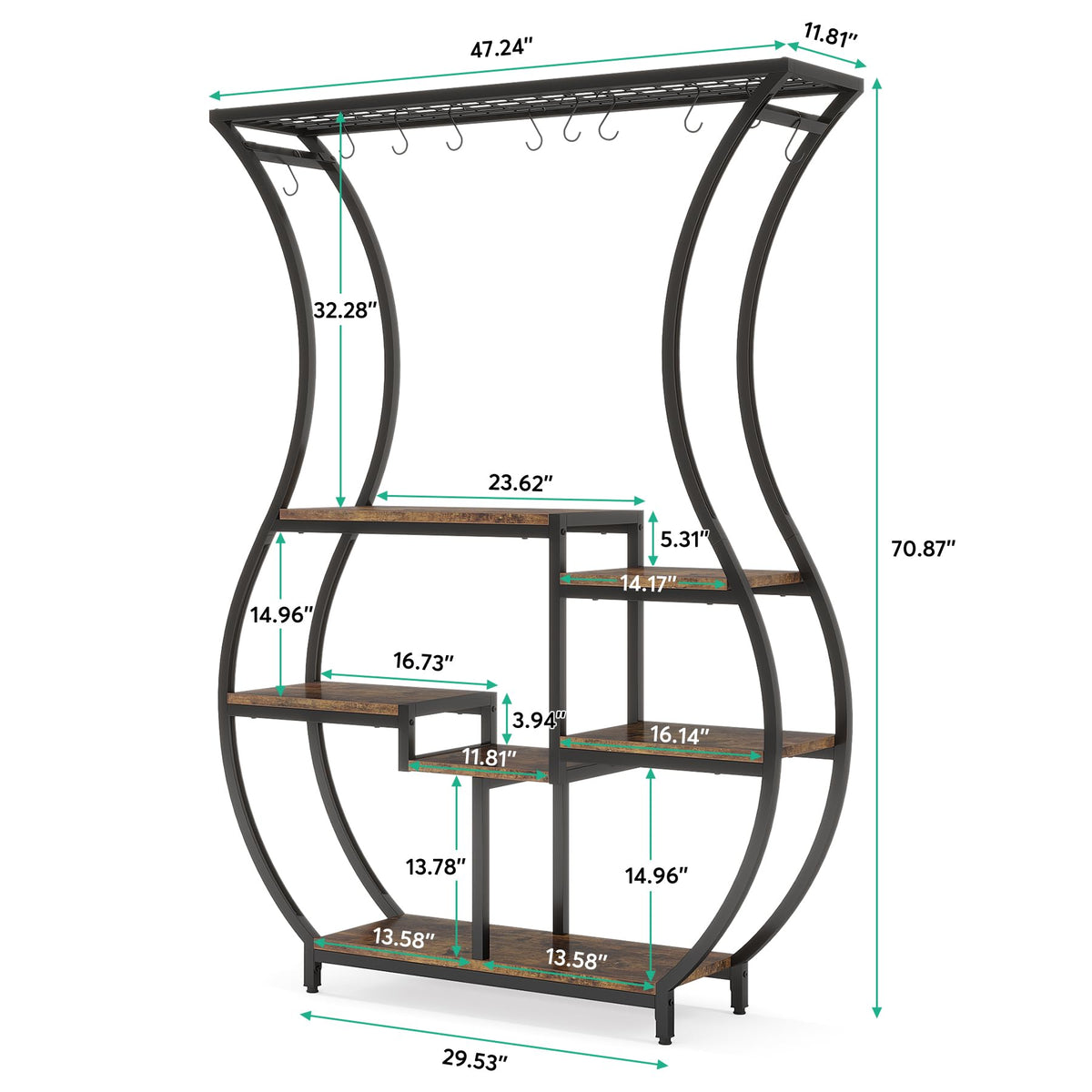 Tribesigns indoor balcony plant display enhances small-space gardening.