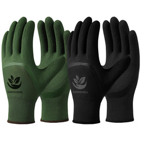 Trifabricy garden gloves with breathable latex coating for cool, comfortable gardening