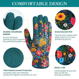 Trifabricy Garden Gloves elastic wrist close-up demonstrates snug, stay-put fit