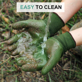 Trifabricy garden gloves suited for indoor and outdoor use
