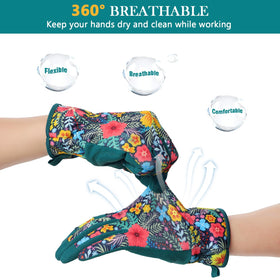 Trifabricy Garden Gloves palm grip close-up shows secure tool handling
