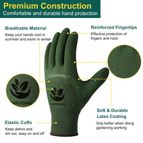 Trifabricy gloves protect hands from dirt and scratches during work