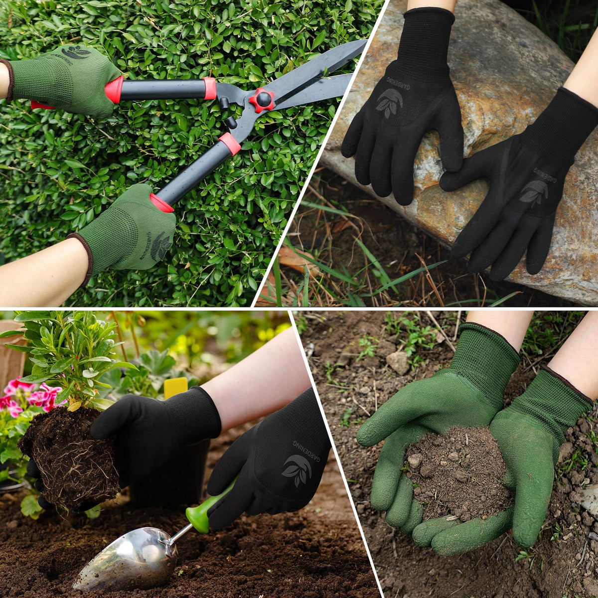 Trifabricy gloves ideal for pruning and digging in the garden
