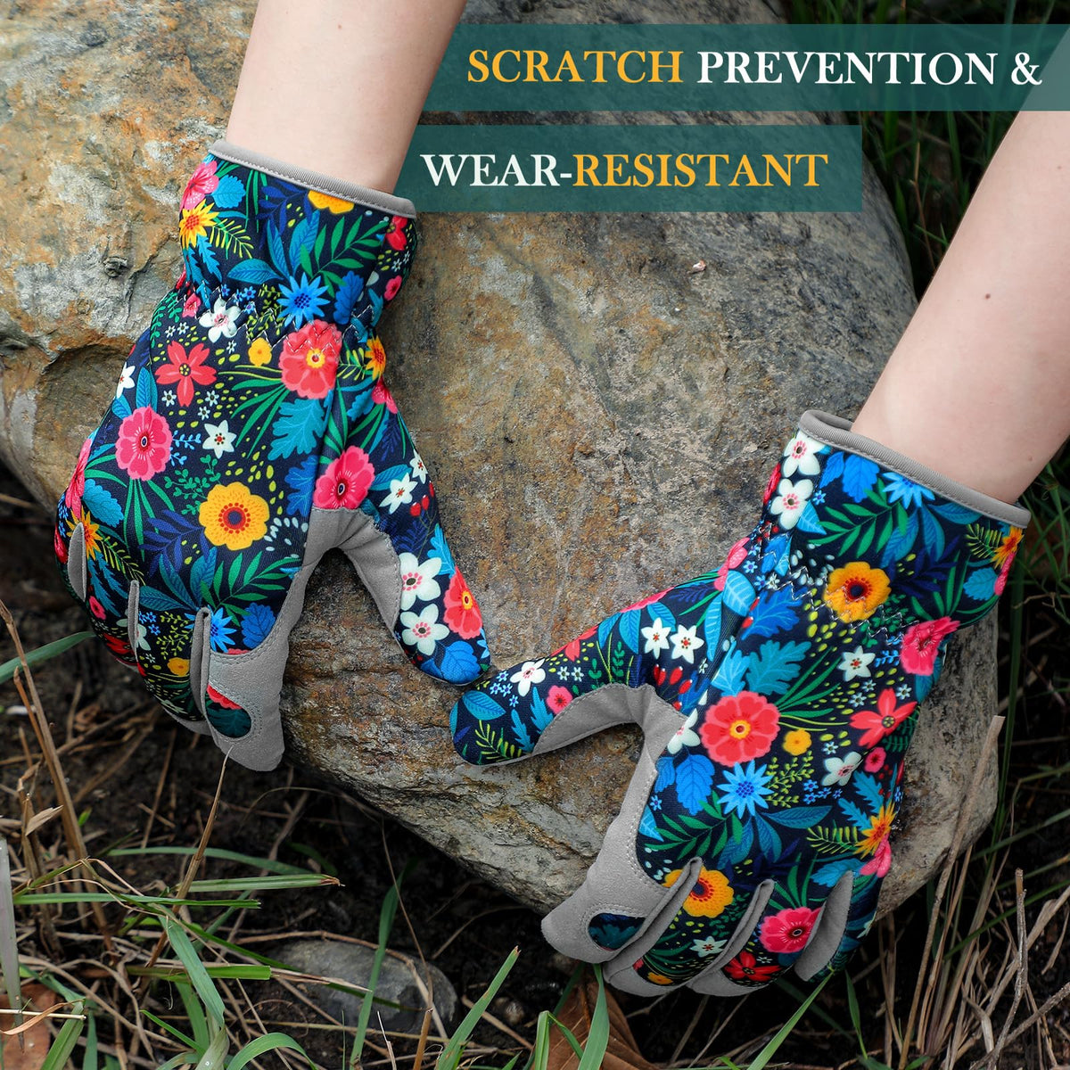 Trifabricy Garden Gloves for Women close-up grip showing durable palm