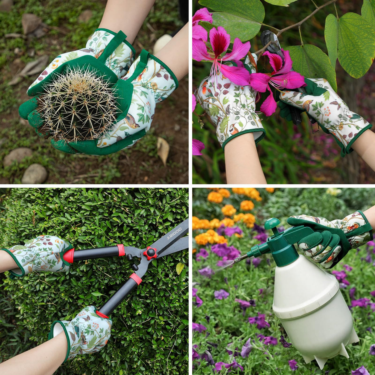 Trifabricy gloves shown for multi-purpose gardening and DIY tasks