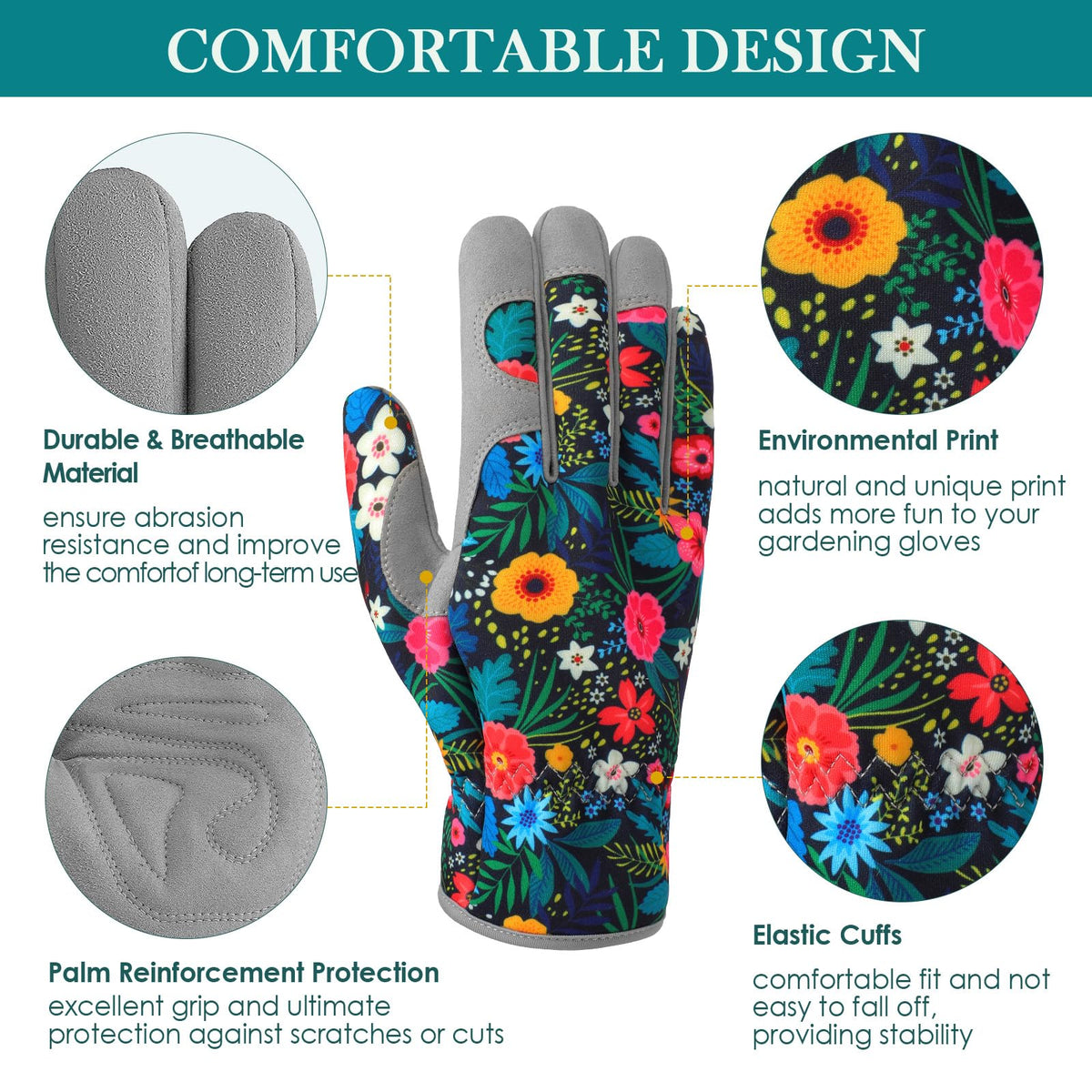 Trifabricy Garden Gloves for Women worn in garden during tasks
