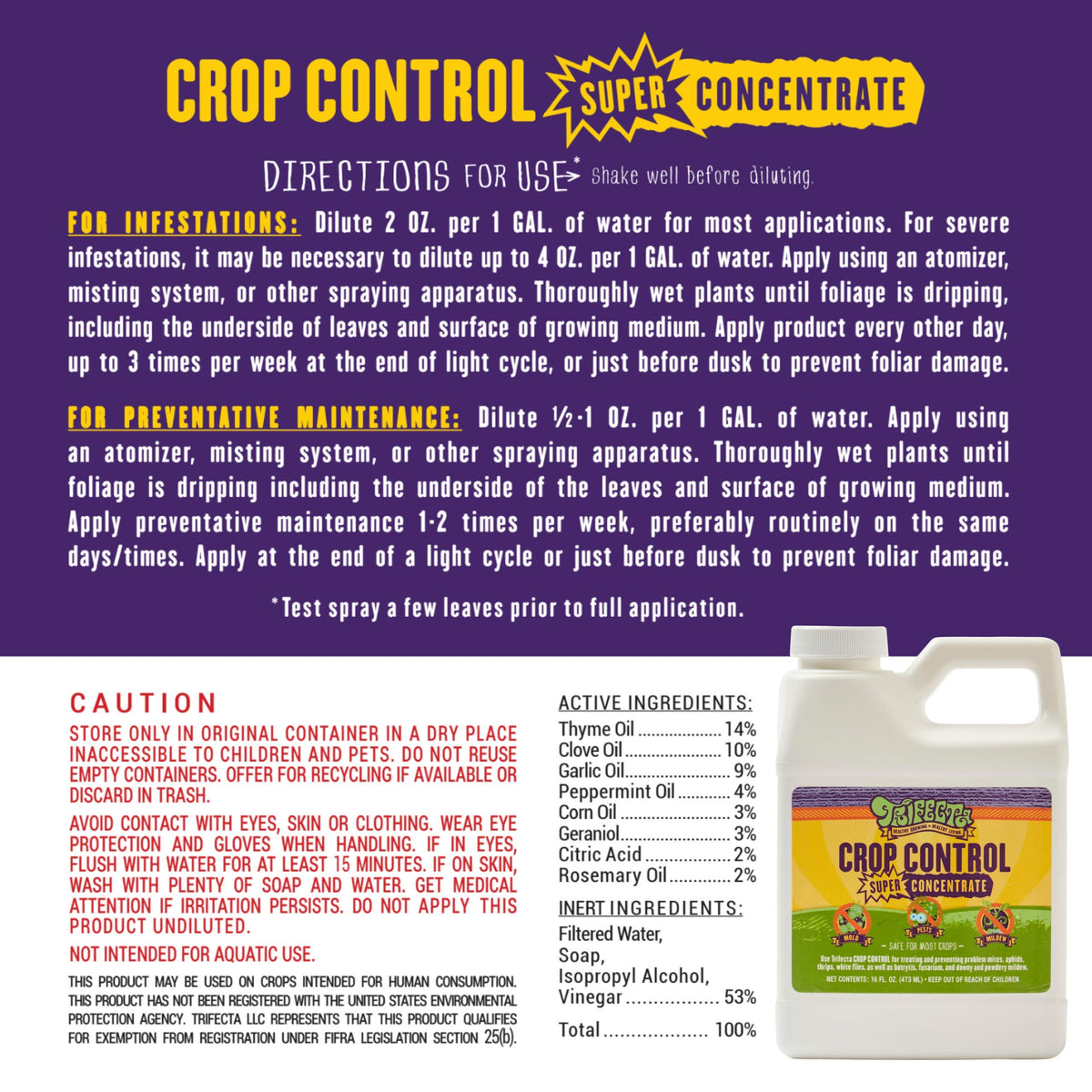 Outdoor garden treated with Trifecta Crop Control spray