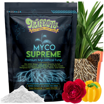 Trifecta Myco Supreme packaging showcasing premium inoculant for healthier roots.