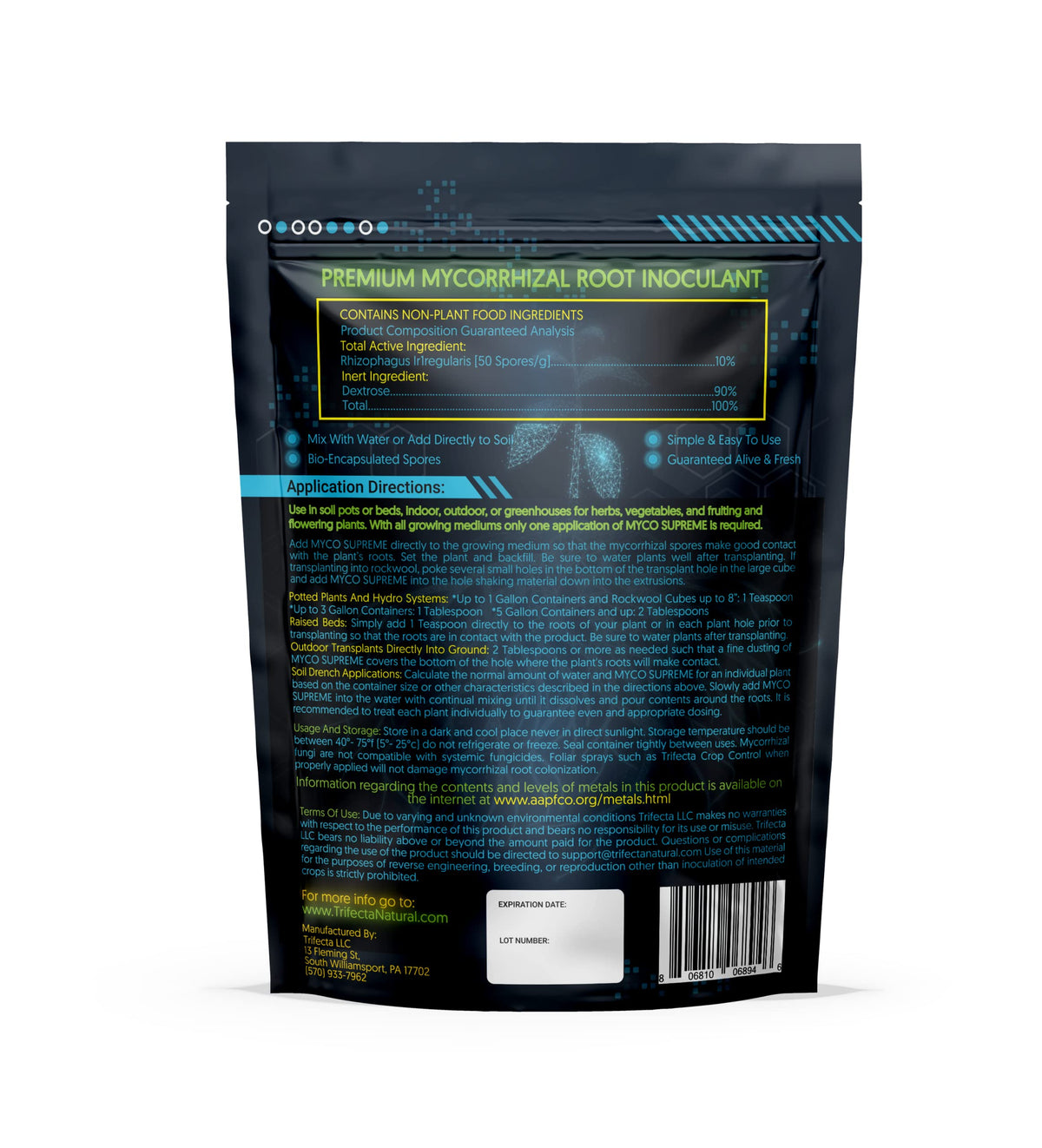 Soil living system powered by Trifecta Myco Supreme.