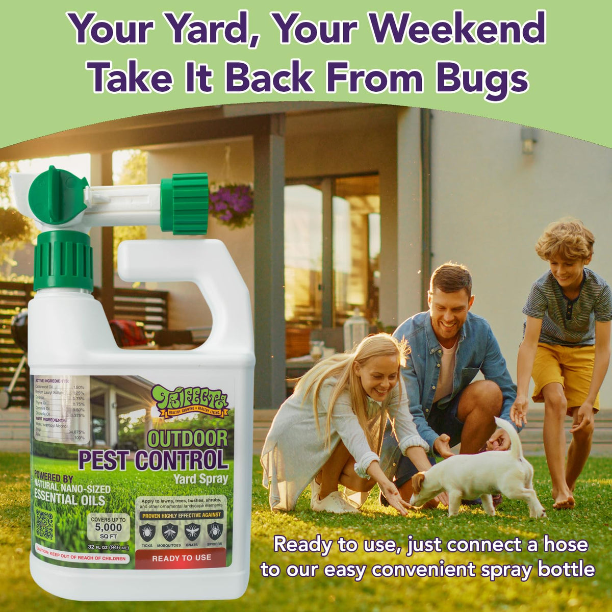Trifecta citronella oil essence near patio for repelling insects