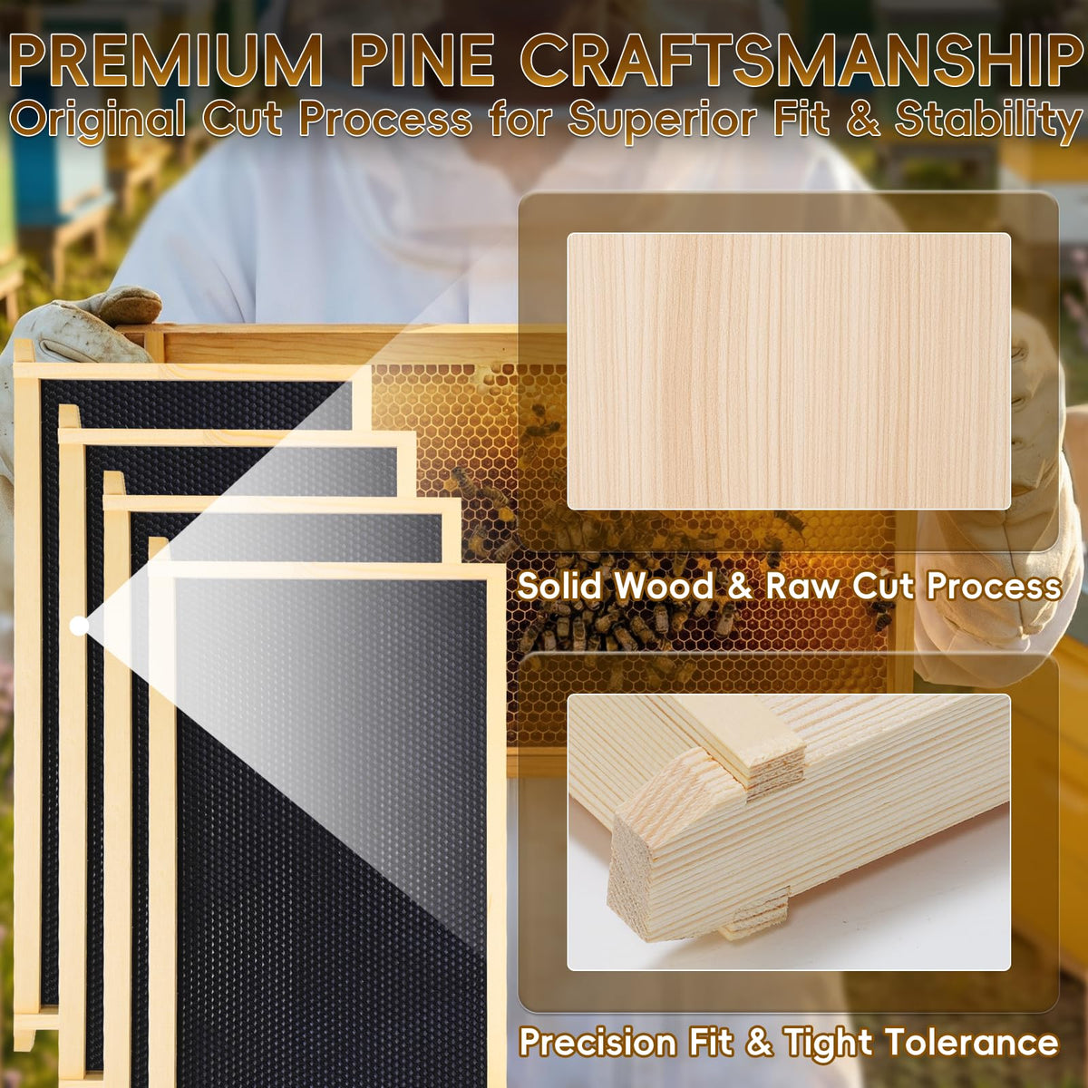 TRINFREE deep frame crafted from natural pine with durable grain.