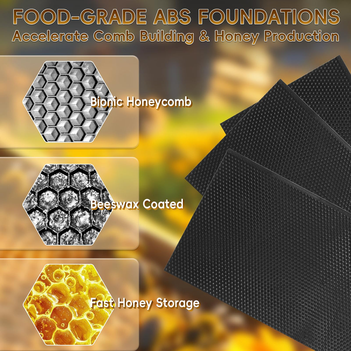 TRINFREE foundation with beeswax coating guides natural comb building.