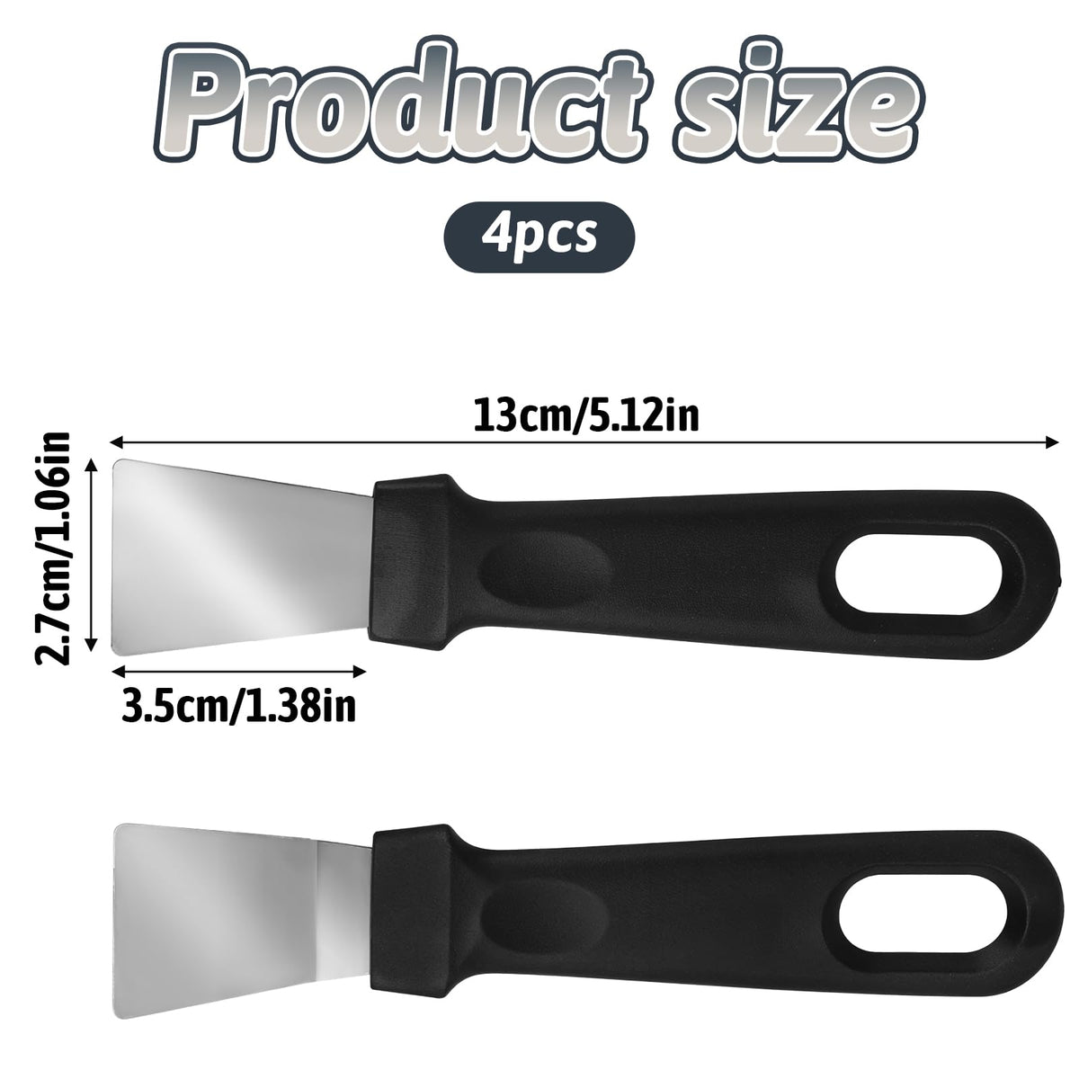 Trinkrittey griddle scraper beveled edge lifts residue without scratching grates