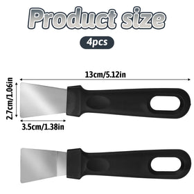 Trinkrittey griddle scraper beveled edge lifts residue without scratching grates