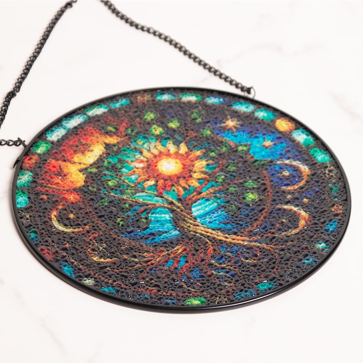 TRINYVORA Stained Glass Panel Tree of Life brings warmth and harmony indoors