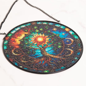 TRINYVORA Stained Glass Panel Tree of Life brings warmth and harmony indoors
