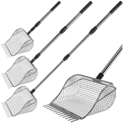 TRIOCOTTAGE chicken poop scooper, stainless steel, for fast coop cleanup and sanitation.