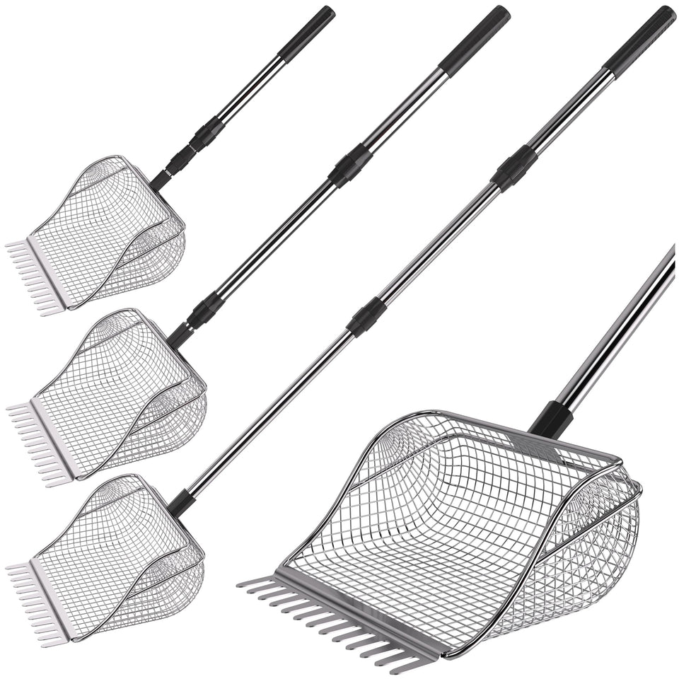 TRIOCOTTAGE chicken poop scooper, stainless steel, for fast coop cleanup and sanitation.