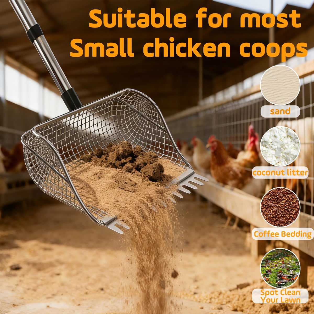 TRIOCOTTAGE ergonomic design makes chicken coop tasks easier without bending.