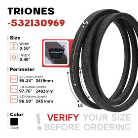 TRIONES neoprene core belt withstands sun exposure and long mowing sessions.